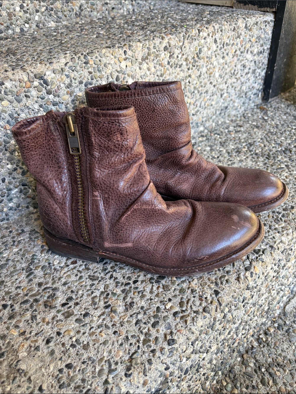 Unisex John Fluevog Brown Leather Malcolm Boots